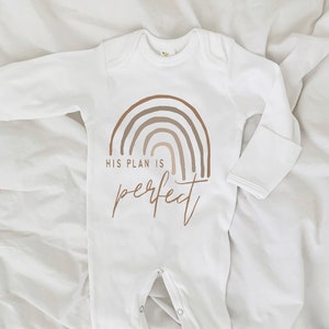 His Plan Is Perfect, Rainbow Baby Bodysuit, Scandinavian Rainbow, Baby Shower Gift, New Baby, Mommy and Me, Gender Neutral, Faith Shirt image 5