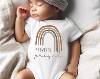 Answered Prayer baby, Rainbow Baby Bodysuit, Scandinavian Rainbow, Gift, Baby Shower Gift, New Baby, Baby Apparel, Hipster, Gender Neutral