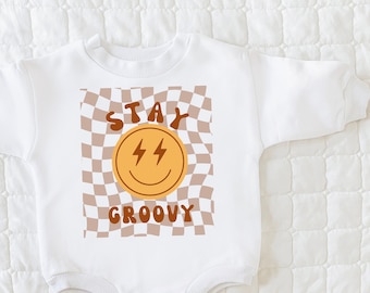 Groovy Baby Shirt, Stay Groovy, Retro Hippie Baby Outfit, New Baby Gift, Groovy baby Outfit, Gender Neutral, Coming Home Outfit