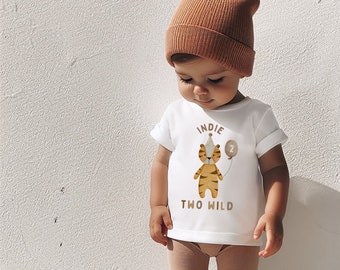 Second Birthday Sweatshirt Romper, Two Wild, Birthday Outfit, Two Wild Birthday, Neutral, 2nd Birthday Outfit, Tiger, Tiger Two Wild