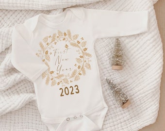 Baby First New Year, First New Years, Baby New Years Outfit, New Year New Baby, 2023 Baby Outfit, Happy New Year Outfit for Baby