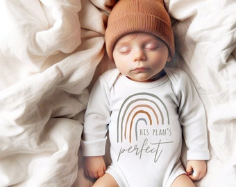 His Plan Is Perfect, Rainbow Baby Bodysuit, Scandinavian Rainbow, Gift, Baby Shower Gift, New Baby, Baby Apparel, Hipster, Gender Neutral