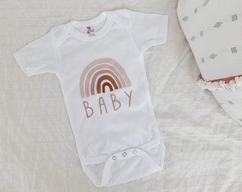 Rainbow Baby Bodysuit, Scandinavian Rainbow, Gift, Kids Rainbow Shirt, Baby Shower Gift, New Baby, Baby Apparel, Hipster Baby, Peachy