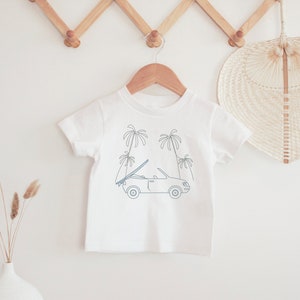 Kids Surf Shirt, Neutral Kids Clothing, Minimal Convertible, Kids Summer Shirt, Summer Romper, Neutral baby gift, Surf shirt, Kids Gift image 4