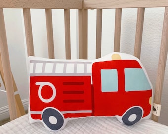 Fire Truck Pillow, Truck, Boy Nursery, Boy Nursery Pillow, Boy Pillow, Baby Boy Pillow, Garbage truck toy, Boy Gift, Kid Gift,