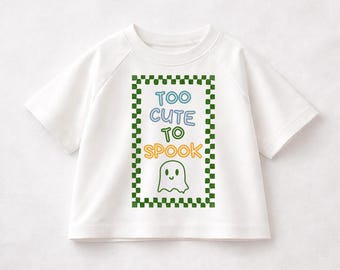 Halloween Graphic Overside Kids Tee,  Halloween Shirt for Baby & Toddler, Graphic Tee, Too Cute To Spook
