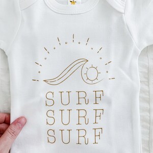 Surf, baby Surfing Shirt, Summer Shirt for baby, Summer baby top, Gender neutral, beach baby, Neutral baby gift, Baby Shower Gift, Hawaiian image 7