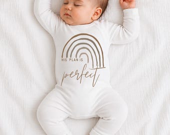 His Plan Is Perfect, Rainbow Baby Bodysuit, Scandinavian Rainbow, Gift, Baby Shower Gift, New Baby, Baby Apparel, Hipster, Gender Neutral
