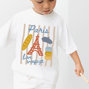 Oversized Kids Graphic T-Shirt, Toddler & Baby Boy Girl Tee, Trendy Paris Summer Shirt, Neutral European Style Kids Clothes, Summer Vacation