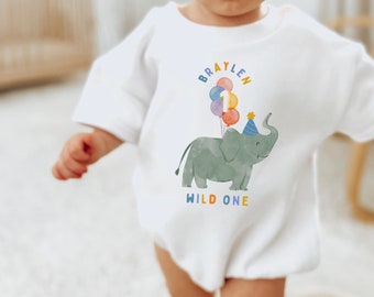 First Birthday Romper, Wild One, Sweatshirt Romper, Hipster, Colorful Balloons, First Birthday, Elephant, Wild One First Birthday, 1st