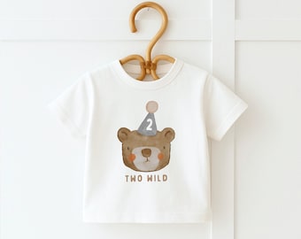 Two Wild Birthday Shirt, Bear Second Birthday Outfit, Wild Two Shirt, Boy Birthday Sweatshirt, 2nd Birthday Shirt, Wild Theme Party