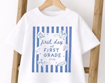 Übergroßes T-Shirt für Kinder - Kindergarten, Vorschule, Personalisiert - Blau