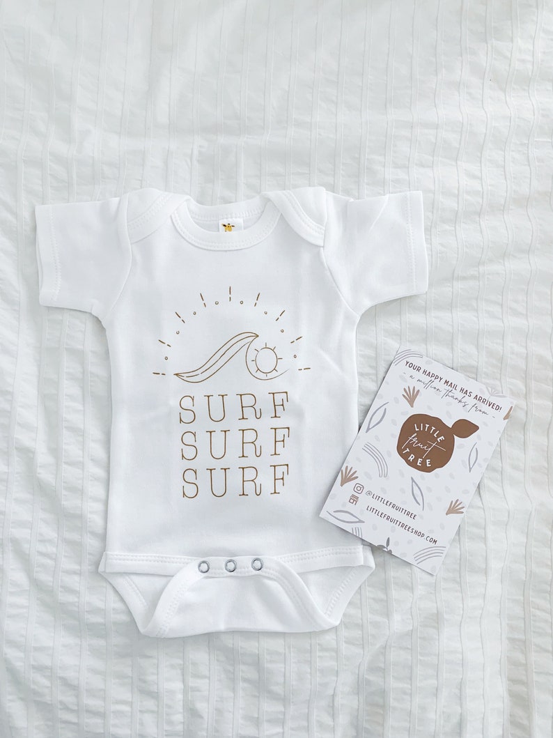 Surf, baby Surfing Shirt, Summer Shirt for baby, Summer baby top, Gender neutral, beach baby, Neutral baby gift, Baby Shower Gift, Hawaiian image 9