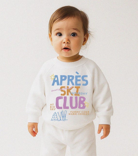 Apres Ski Club Kids Sweatshirt | Graphic Winter Ski Shirt for Kids