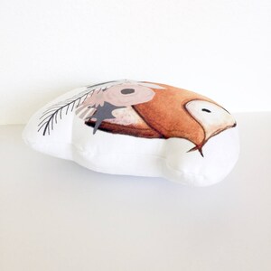Bohemian Fox Pillow With Flower Crown, Boho Woodland Creature, Nursery Pillow, Woodland Nursery Pillow image 3