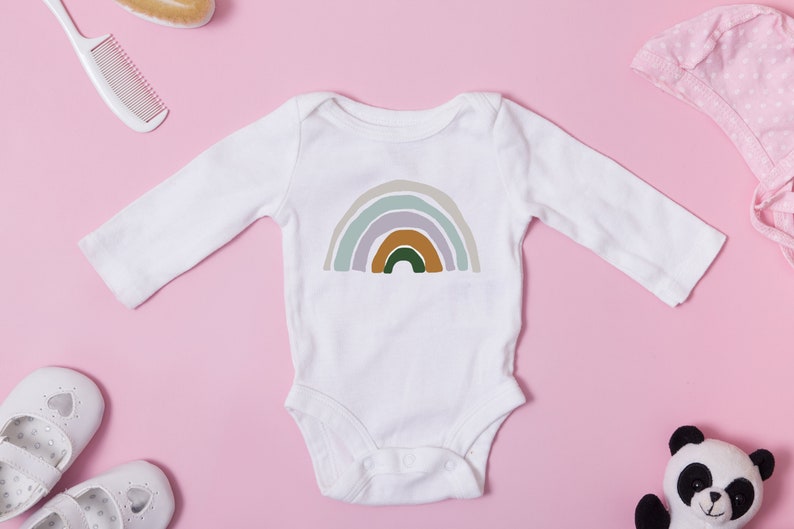 Rainbow Baby Bodysuit, Baby Shirt, Rainbow Baby Gift, Rainbow Shirt, Baby Shower Gift, New Baby, Scandinavian Rainbow image 5