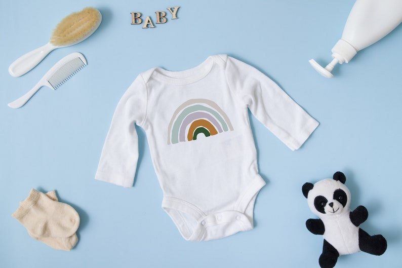 Rainbow Baby Bodysuit, Baby Shirt, Rainbow Baby Gift, Rainbow Shirt, Baby Shower Gift, New Baby, Scandinavian Rainbow image 6