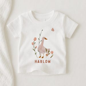 Maglietta di compleanno Silly Goose per bambine, tutina floreale con oca, vestito di compleanno boho, maglietta con oca per bambine, maglietta di compleanno per bambini piccoli, tema Silly Goose