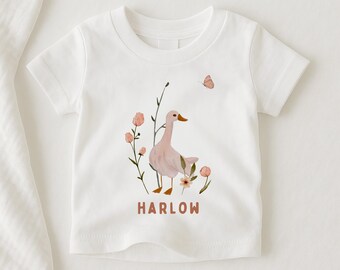 Silly Goose Birthday Shirt for Girls, Floral Goose Romper, Boho Birthday Outfit, Girl Goose Shirt, Toddler Birthday Tee, Silly Goose Theme