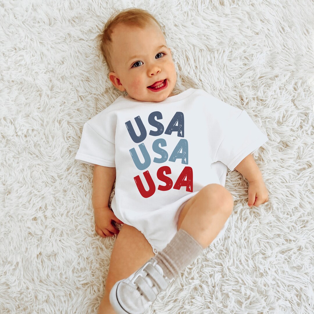 4th of july romper boy