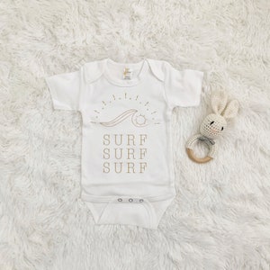 Surf, baby Surfing Shirt, Summer Shirt for baby, Summer baby top, Gender neutral, beach baby, Neutral baby gift, Baby Shower Gift, Hawaiian image 6