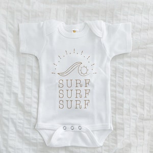 Surf, baby Surfing Shirt, Summer Shirt for baby, Summer baby top, Gender neutral, beach baby, Neutral baby gift, Baby Shower Gift, Hawaiian image 8