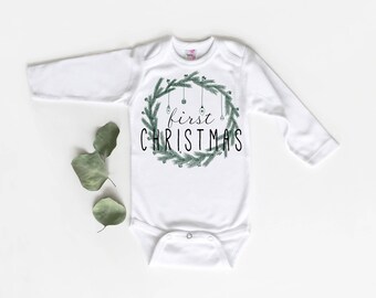 Baby's First Christmas, Baby Bodysuit, Baby Christmas Shirt, Christmas Baby, First Christmas, Gender Neutral, Baby Christmas Outfit