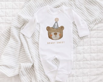 Beary Sweet Sweatshirt, Party Animal Birthday, Beary Sweet One, 1st Birthday Outfit, Monthly Milestone, Bear Sweatshirt, Boy Birthday