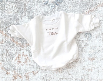 Neutral Baby Romper, Bubble Romper, Custom Baby Sweatshirt, Coming Home Outfit, Neutral baby Sweatshirt Romper, Custom Romper, Neutral,