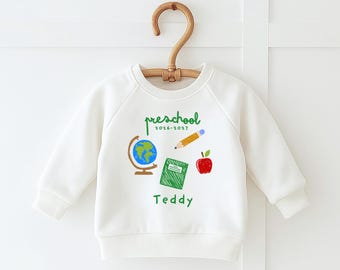 Personalisiertes Schulanfang Shirt oder Sweatshirt für - Back to School Shirt oder Sweatshirt - Personalisierte Kinder Schul Outfit - Neutral