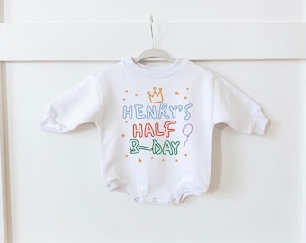 Oversized Cotton Romper – Colorful Custom Birthday Outfit, Half Birthday