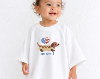 Kinder übergroßer Vierter Juli T-Shirt, Grafik T-Shirt für Kinder, Übergröße, 4. Juli, Unabhängigkeitstag, Hot Dog, 4.Juli, geschlechtsneutral