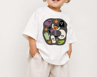 Kids Halloween Graphic Oversized T-Shirt,  Halloween Shirt for Toddler, Colorful Spooky Kids Shirt, Trendy Kids Halloween, Girl or Boy