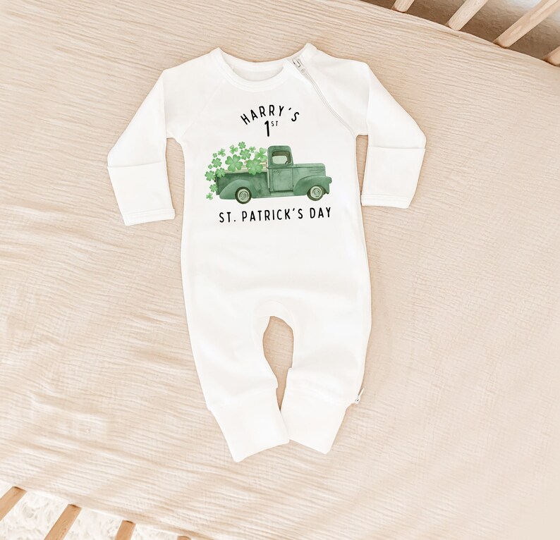 Baby Småbarn St. Patricks Day, St. Patty's, Baby St. Patricks Outfit, Småbarns Turtröja, Irländarnas Tur, Irländsk Tröja, Irländsk bild 2