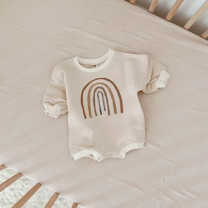 Rainbow Baby Sweatshirt, Baby Shower Gift, Sweatshirt Romper, Baby Sweatshirt, Hipster, Gender Neutral, Watercolor Rainbow