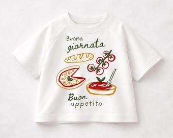Spaghetti Kinder T-Shirt in Übergröße, Pasta Shirt für Baby & Kleinkind, Italienischer Sommer Outfit, Trendy Gender Neutral, Süßes Essen Shirt, Eat Well