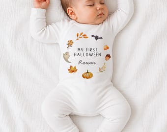 First Halloween Outfit, Baby Bodysuit, Halloween Shirt, custom Halloween Romper Sweatshirt Shirt Bodysuit