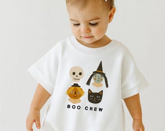 Kids Boo Crew Shirt | Baby Romper, Toddler Sweatshirt & Youth Tee | Trendy Halloween Outfit | Boo Crew Kids Sweatshirt
