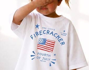 Kinder übergroßer vierter Juli Tee, Grafik-T-Shirt für Kinder, übergroß, 4. Juli, Unabhängigkeitstag, Firecracker Shirt,