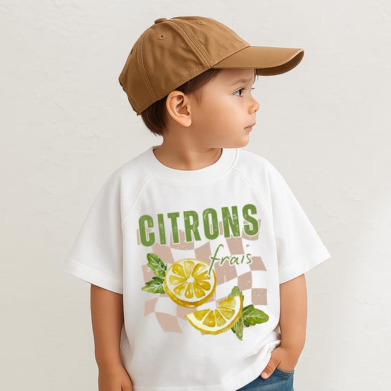 Lemon Oversized Kids Graphic T-shirt, Toddler & Baby Boy Girl Tee