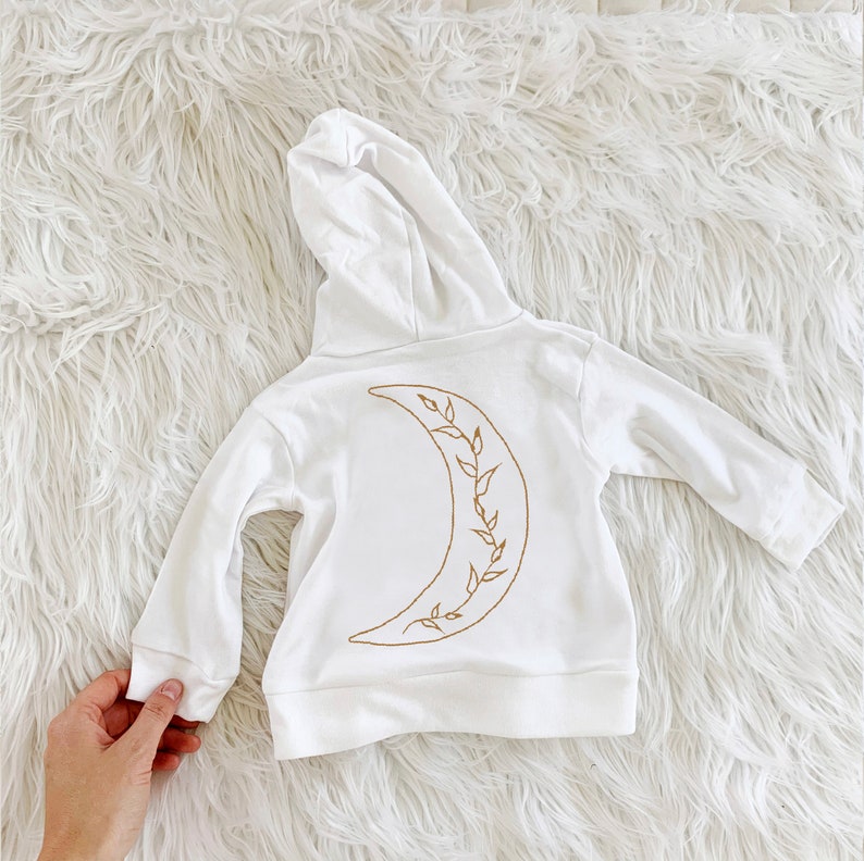 Moon Sweatshirt Set, Matching Neutral Tops, Mommy and Me outfit, Matching Mom & Baby, Gender Neutral Moon Matching Sweatshirts, Celestial image 6