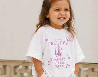 Kids Oversized  Milk Boba Tea Graphic Tee Kids Shirt, Oversized Baby & Toddler Tee, Spill the Tea, Girl Oversized Graphic Tee