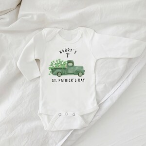 Baby Småbarn St. Patricks Day, St. Patty's, Baby St. Patricks Outfit, Småbarns Turtröja, Irländarnas Tur, Irländsk Tröja, Irländsk bild 5