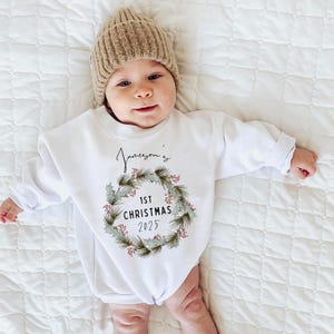 Primo vestito di Natale del bambino: tutina o maglietta di Natale personalizzata / vestito di Natale personalizzato per neonati, regalo per le feste con body per neonati