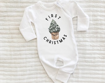 First Christmas Baby , Baby First Christmas, Baby Christmas Shirt, First Christmas Baby Outfit, Baby Holiday Outift, Zipper, Neutral