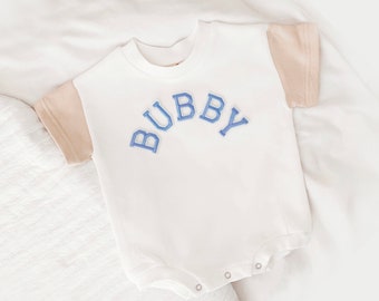 Neutral Baby Romper, Bubble Romper, Letter Baby Sweatshirt, Baby Sweatshirt, Neutral baby Sweatshirt Romper, Custom Baby Romper