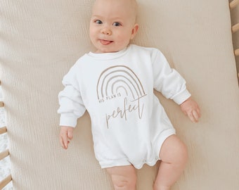 His Plan Is Perfect, Rainbow Baby Sweatshirt Bodysuit, Baby Shower Gift, Sweatshirt Romper, Baby Sweatshirt, Hipster, Gender Neutral