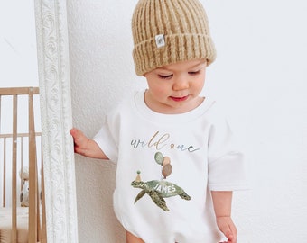 First Birthday Romper, Wild One, Sweatshirt Romper, Hipster, Gender Neutral, First Birthday Outfit, Turtle, Wild One First Birthday