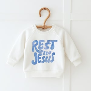 Rest in Jesus Kids Shirt, Christian Baby Tee, Faith Based Toddler Shirt, Retro Christian Kids Clothes, Trendy Jesus Shirt for Kids
