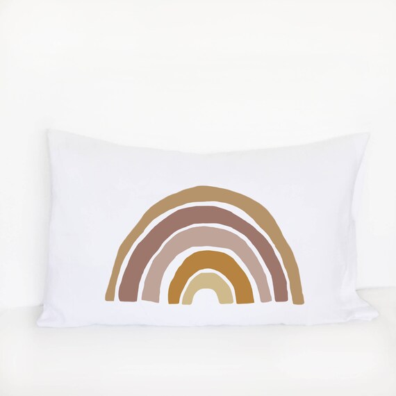 Kids Pillowcase Rainbow Pillow Case Orange Minimalist Rainbow Pillow